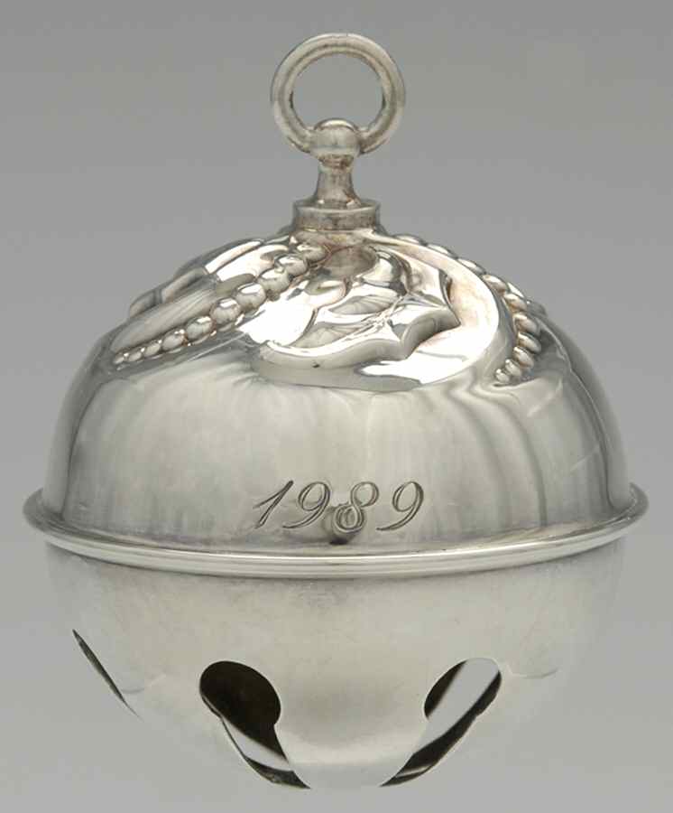 Holly Bell Ornament 1989 Holly Bell-Silverplate - Boxed by Reed & Barton-1