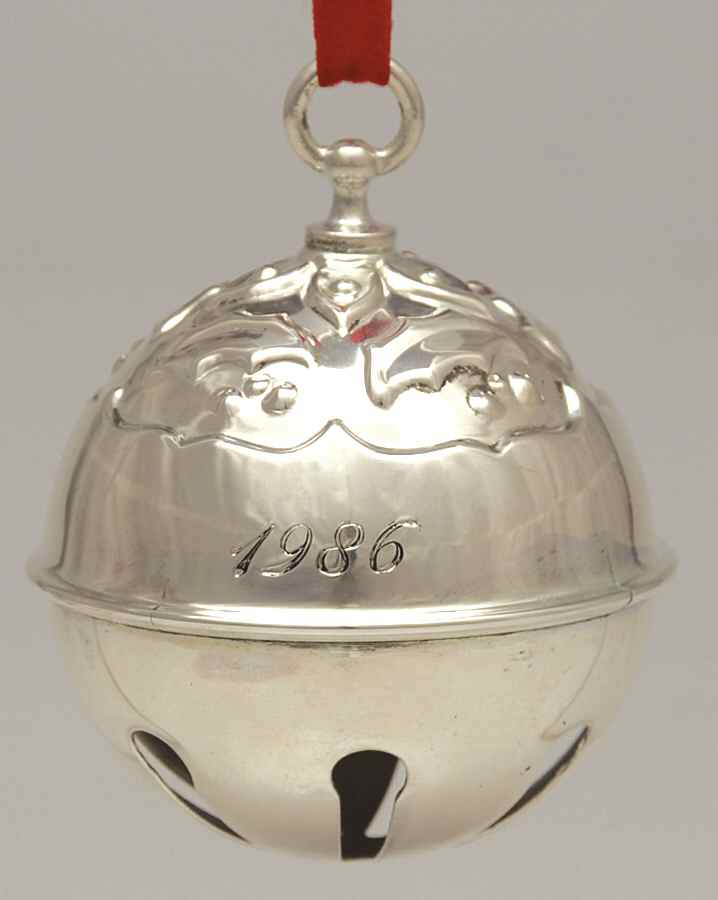 Holly Bell Ornament 1986 Holly Bell-Silverplate - Boxed by Reed & Barton-1