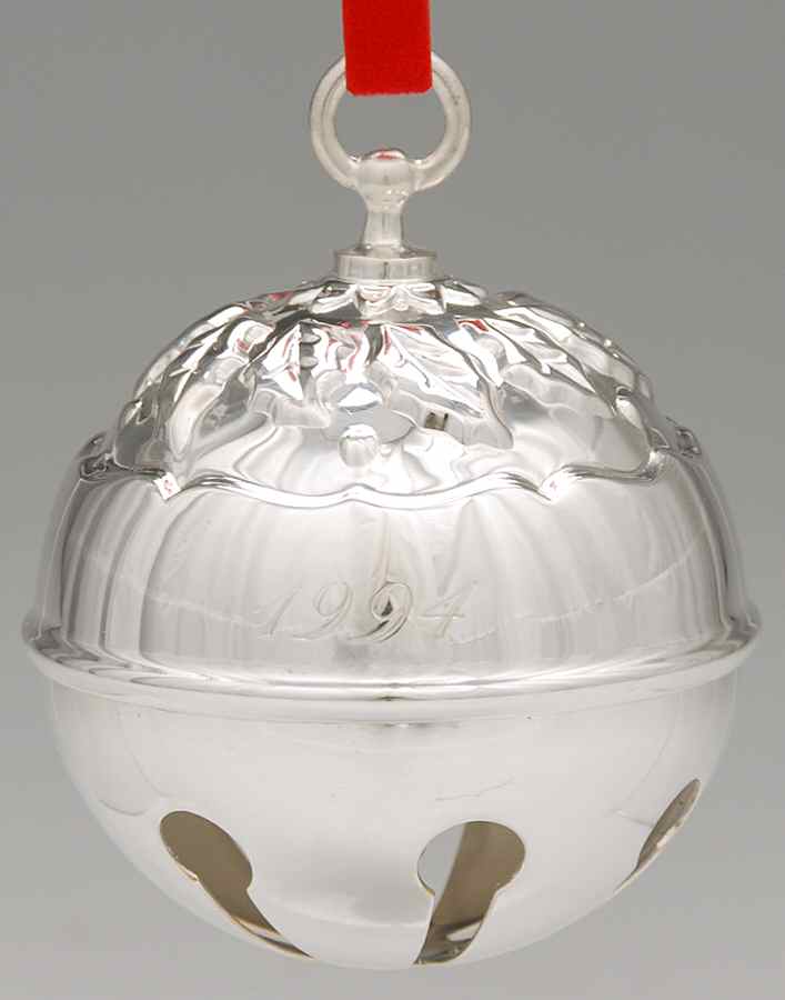 Holly Bell Ornament 1994 Holly Bell-Silverplate - Boxed by Reed & Barton-1