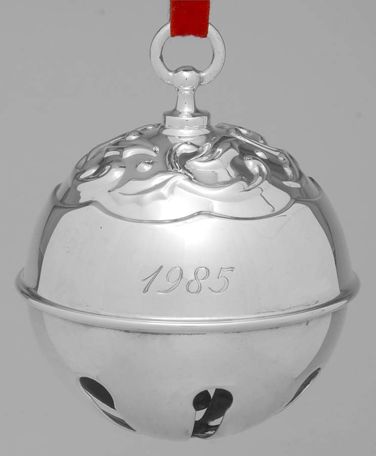 Holly Bell Ornament 1985 Holly Bell-Silverplate - Boxed by Reed & Barton-1
