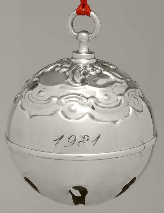 Holly Bell Ornament 1981 Holly Bell-Silverplate - No Box by Reed & Barton-1