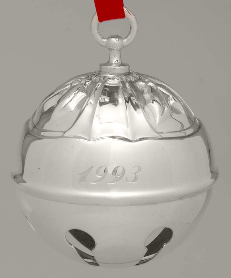 Holly Bell Ornament 1993 Holly Bell-Silverplate - No Box by Reed & Barton-1