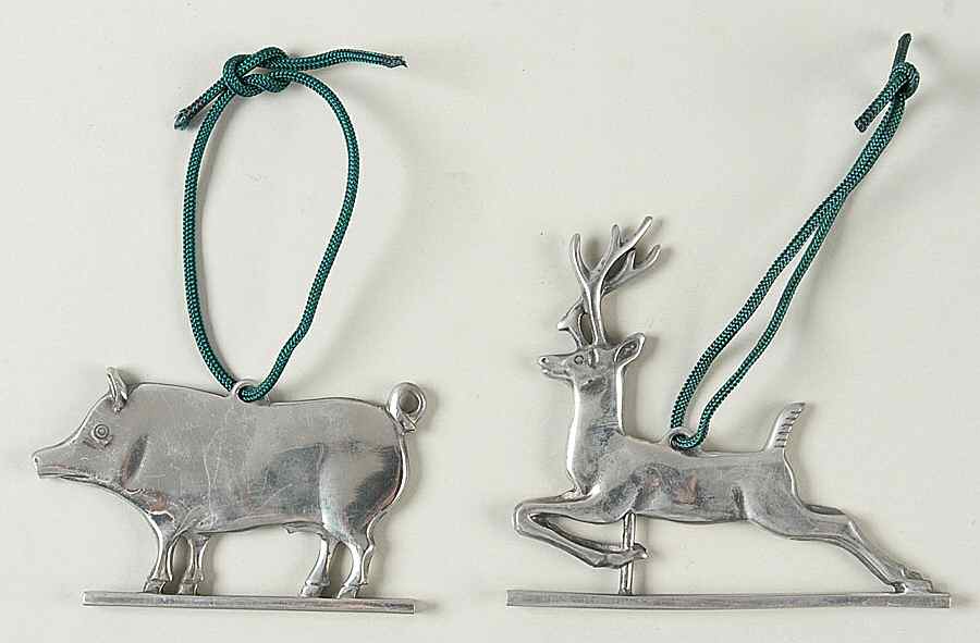 Weather Vane Reindeer & Pig-Pair - No Box by Reed & Barton-1