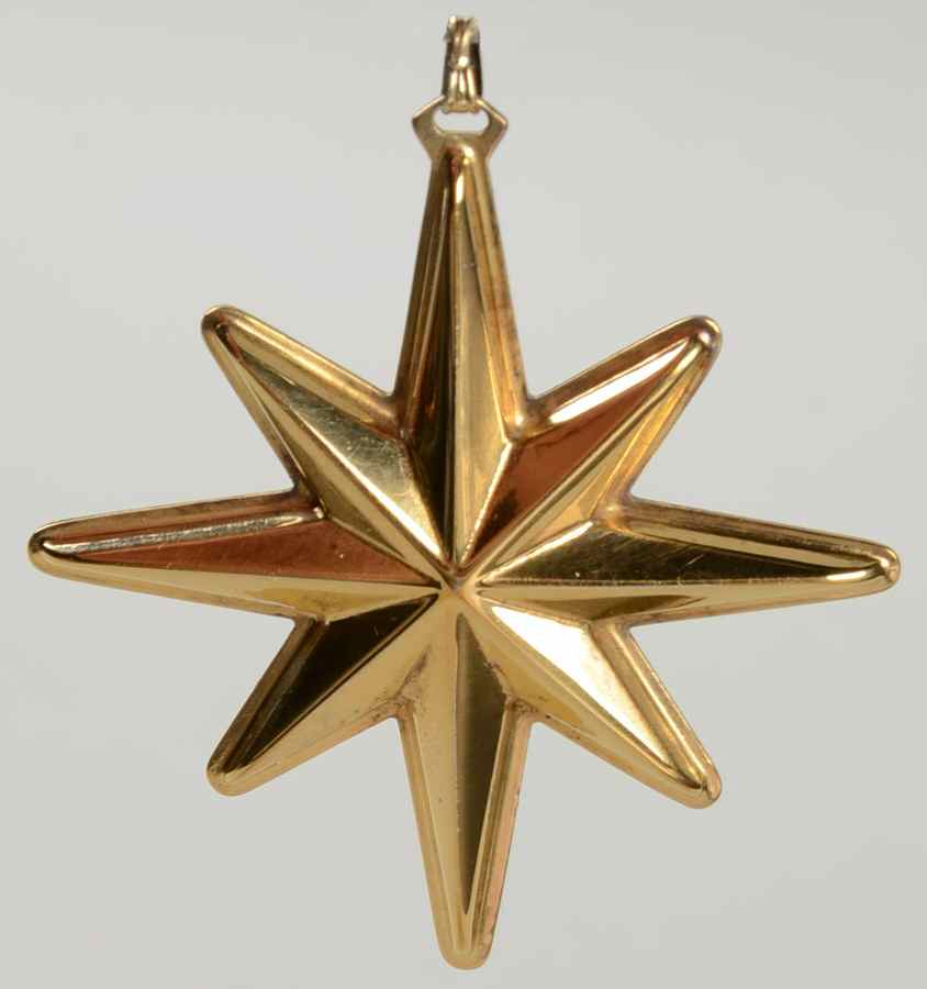 Christmas Star-Sterling 1976 Gold Vermeil Star - With Box by Reed & Barton-1