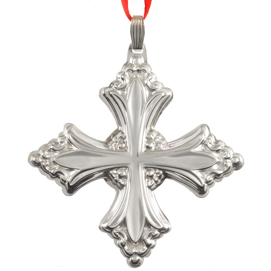 Christmas Cross-Sterling 1991-Sterling Cross - Boxed by Reed & Barton-1