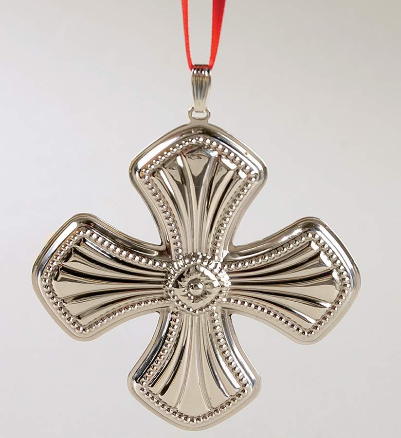 Christmas Cross-Sterling 2014-44th Edition Sterling Cross-H 3" - Boxed by Reed & Barton-1