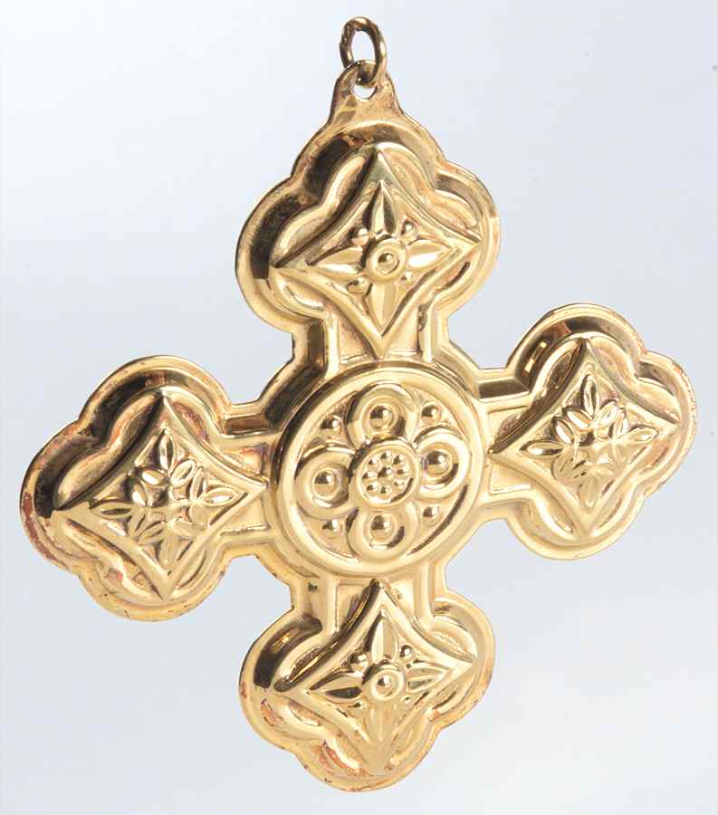 Christmas Cross-Gold Vermeil 1971-Cross - No Box by Reed & Barton-1