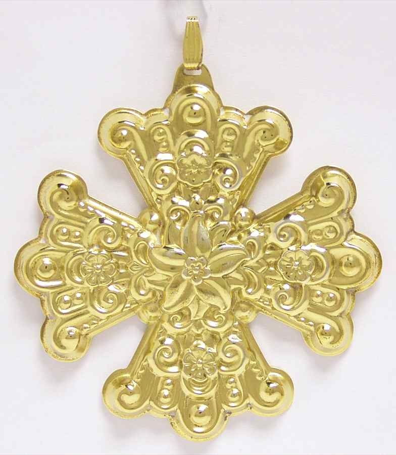 Christmas Cross-Gold Vermeil 1974-Cross - Boxed by Reed & Barton-1