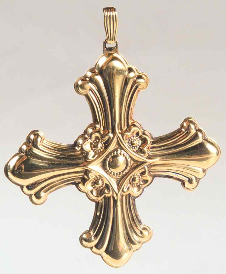 Christmas Cross-Gold Vermeil 1985-Cross - Boxed by Reed & Barton-1