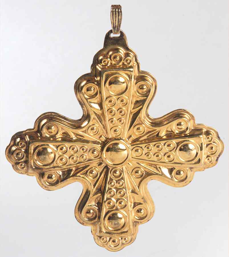 Christmas Cross-Gold Vermeil 1972-Cross - No Box by Reed & Barton-1