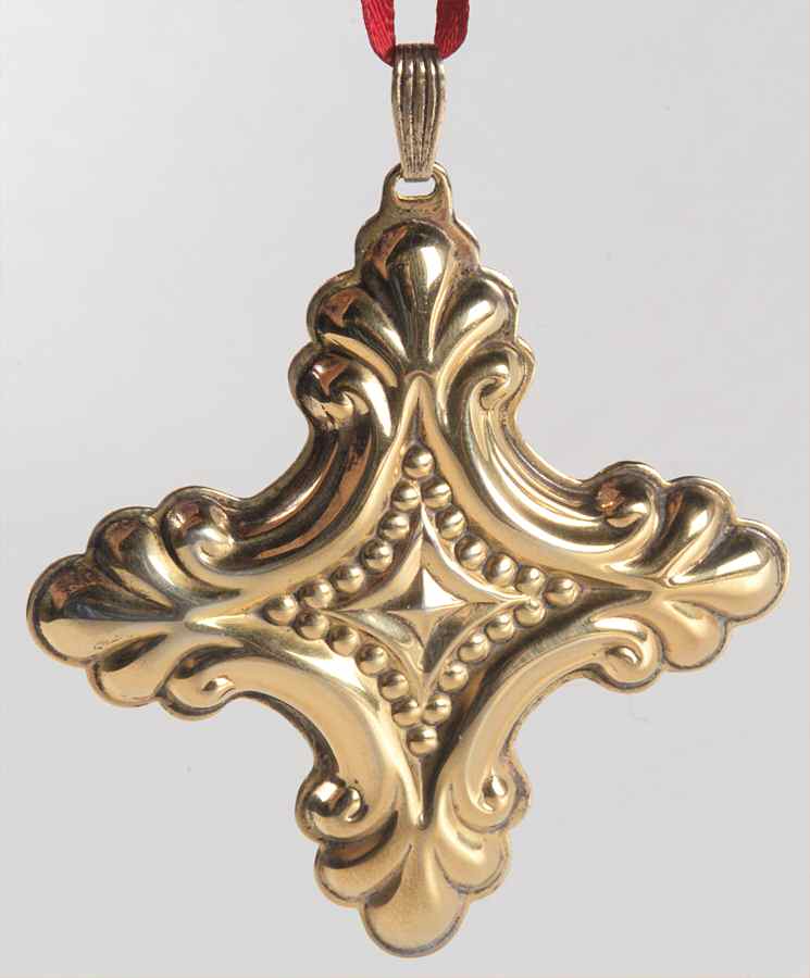 Christmas Cross-Gold Vermeil 1990-Cross - No Box by Reed & Barton-1