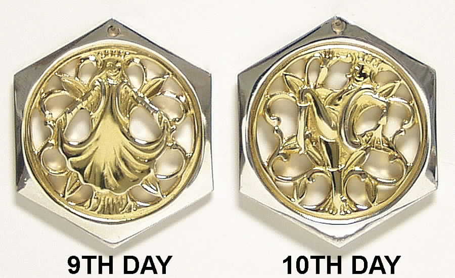 Twelve Days of Christmas-Pairs 9 Ladies Dancing & 10 Lords A Leaping - Boxed by Reed & Barton-1
