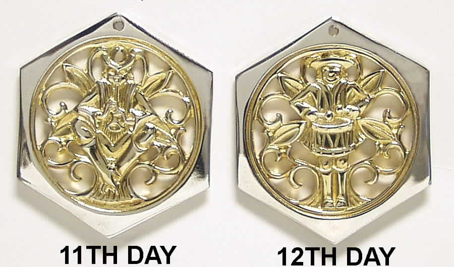 Twelve Days of Christmas-Pairs 11 Pipers Piping & 12 Drummers Drumming - Boxed by Reed & Barton-1