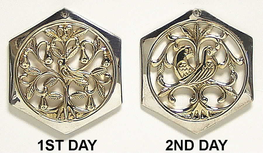 Twelve Days of Christmas-Pairs Partridge & Turtledoves - With Box by Reed & Barton-1