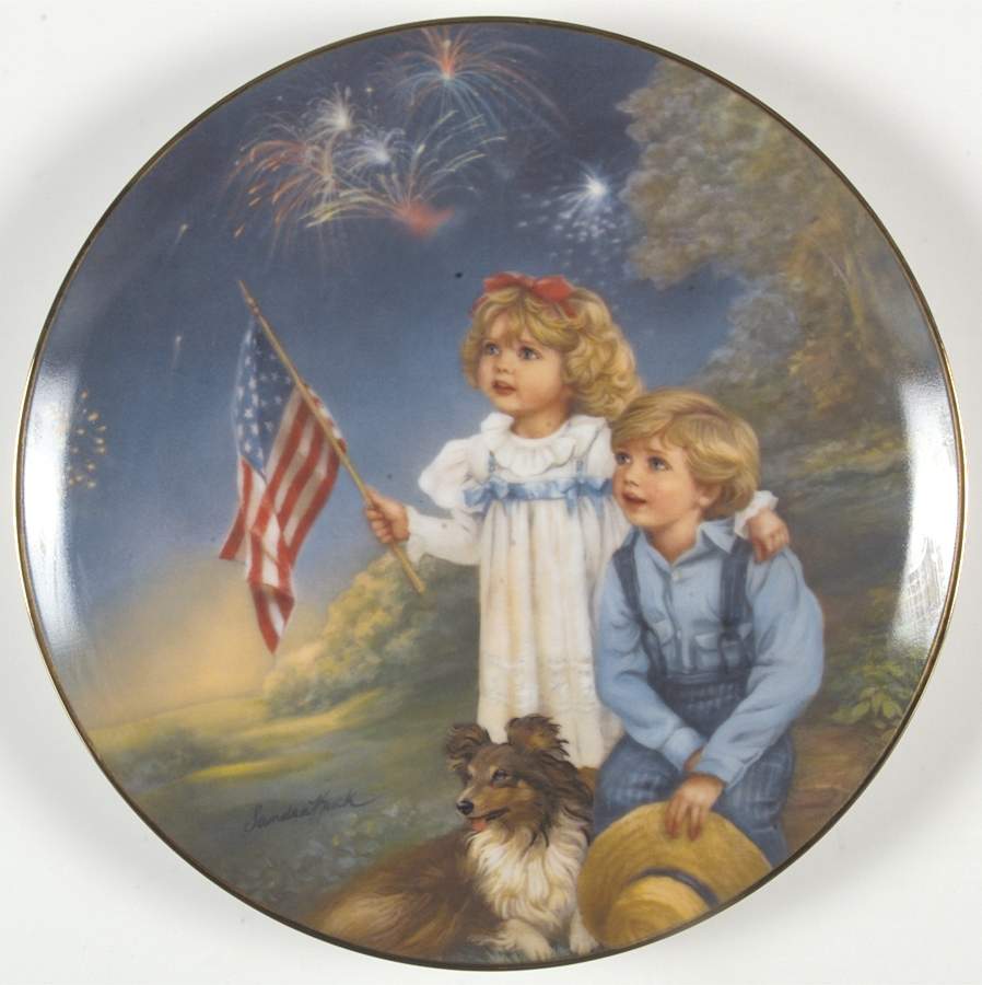 Childhood Almanac-Plate Star Spangled Sky-July - Boxed by Reco-1