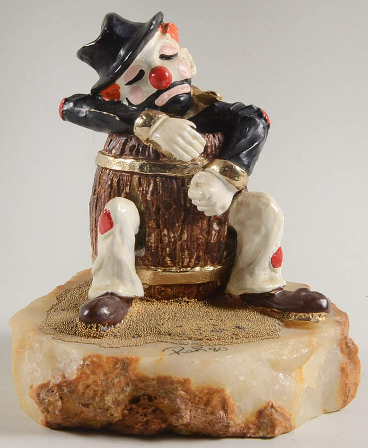 Clown Sculptures Clown In Barrel - No Box by Ron Lee-1