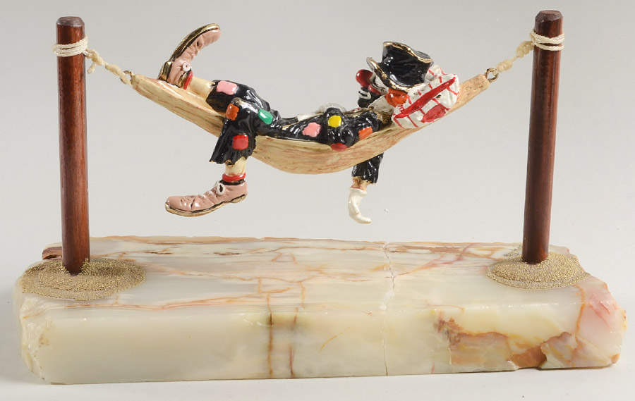 Clown Sculptures Hobo In His Hammock - No Box by Ron Lee-1