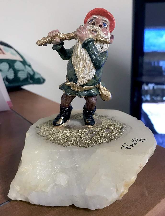 Clown Sculptures Gnome Playing Flute - No Box by Ron Lee-1