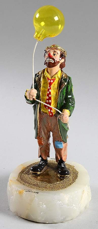 Clown Sculptures Jingles Holding Yellow Balloon - No Box by Ron Lee-1