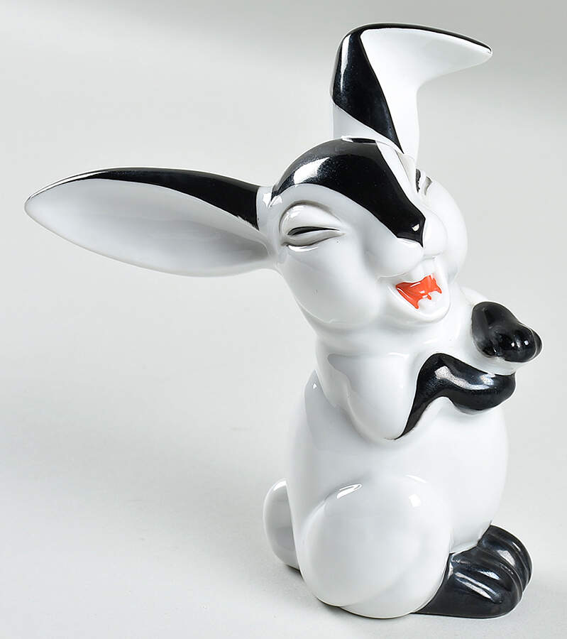 Rosenthal Figurine Laughing Rabbit-Black & White - No Box by Rosenthal - Continental-1