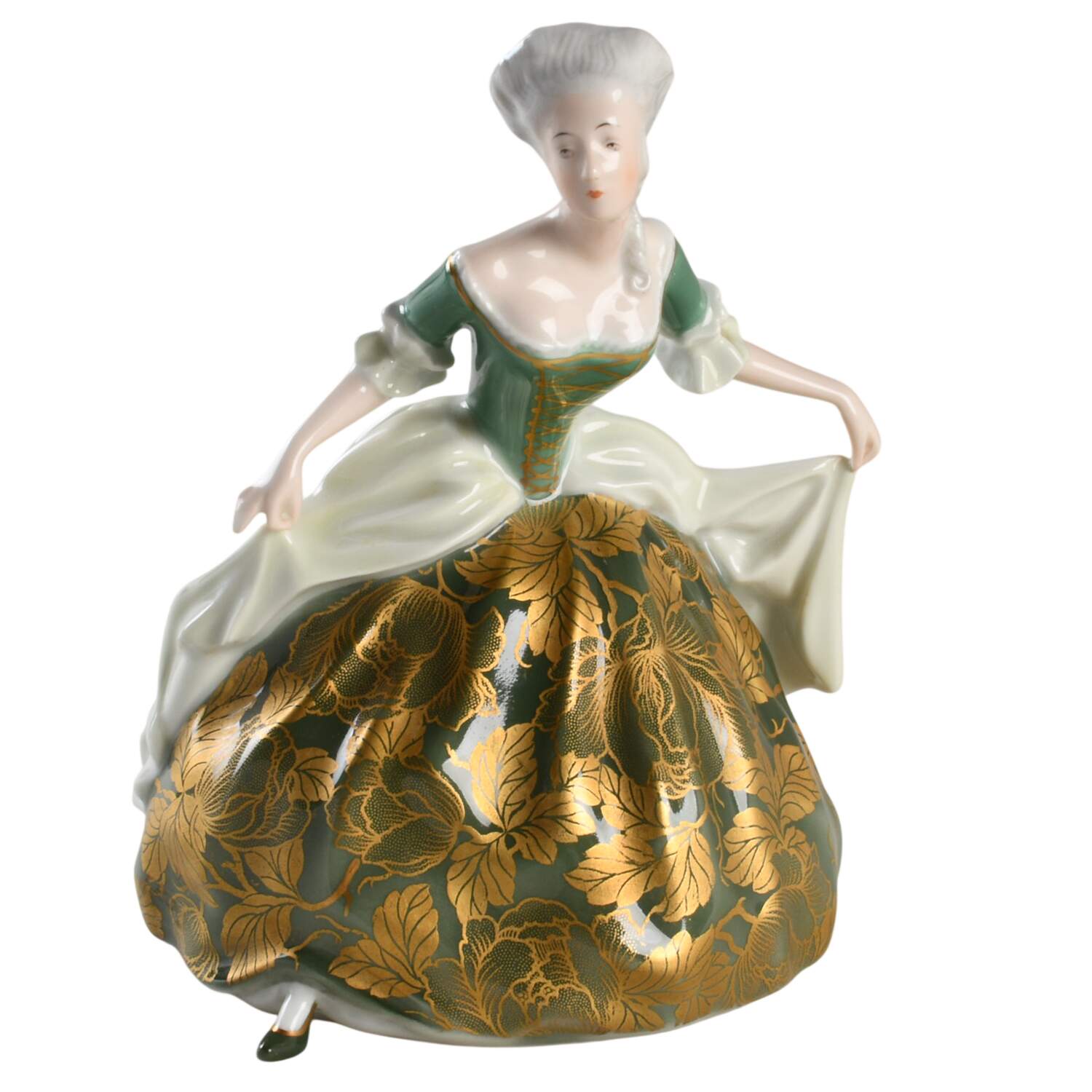 Rosenthal Figurine Empire Dancer-Green & Gold - No Box by Rosenthal - Continental-1