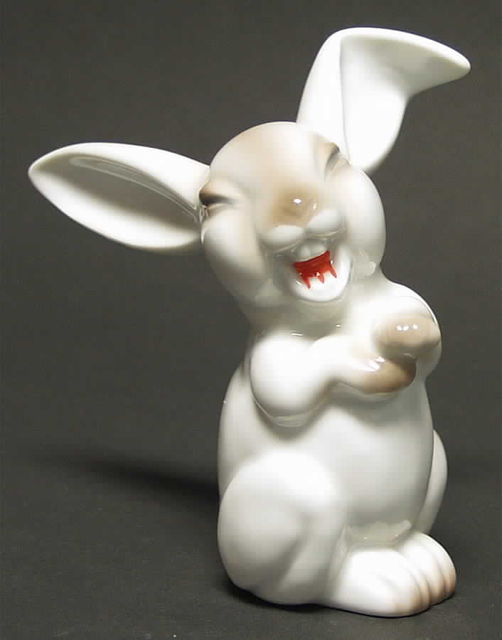 Rosenthal Figurine Laughing Rabbit-Brown Accent - No Box by Rosenthal - Continental-1