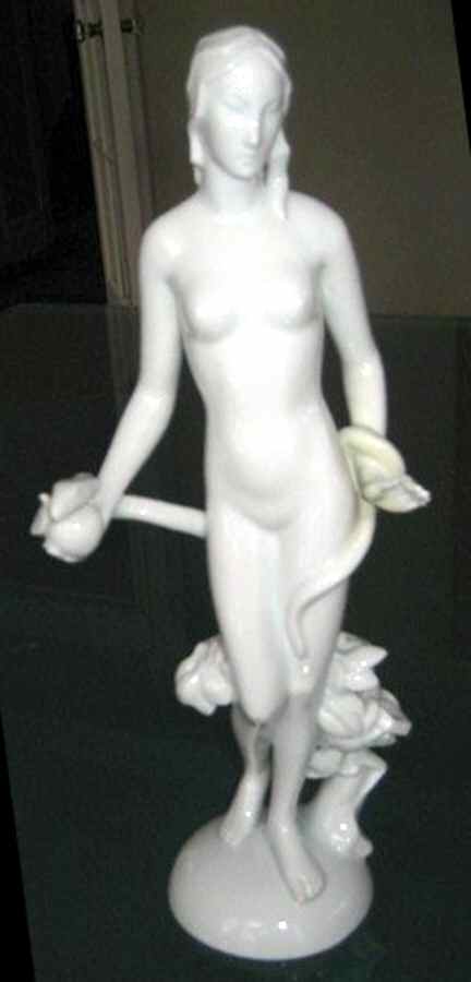 Rosenthal Figurine Nude Lady W/ Snake - No Box by Rosenthal - Continental-1