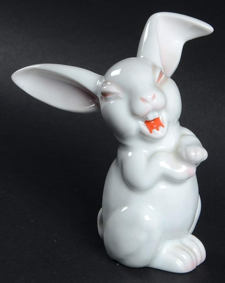 Rosenthal Figurine Laughing Rabbit-Pink Accent - No Box by Rosenthal - Continental-1