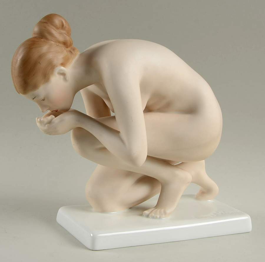 Rosenthal Figurine Nude Woman Drinking Color - No Box by Rosenthal - Continental-1