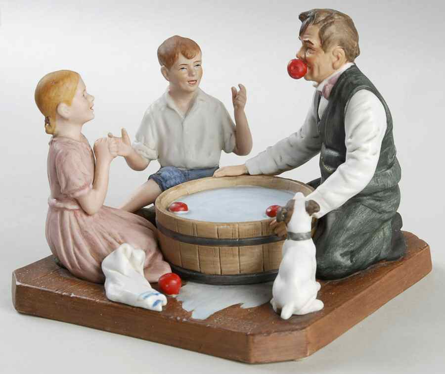 Norman Rockwell Classic Bobbing For Apples - Boxed by Rockwell Museum-1