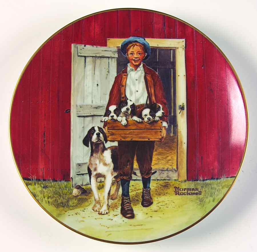 Classic Plate Collection Puppy Love - With Box by Rockwell Museum-1