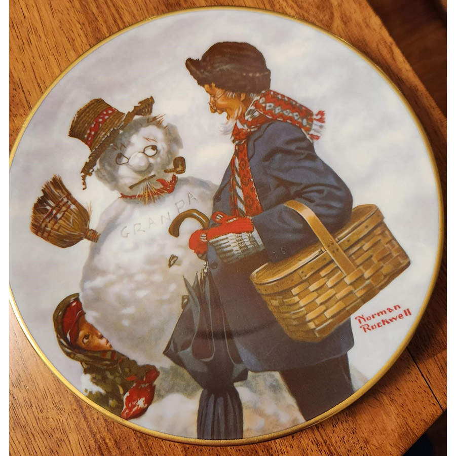 Norman Rockwell Christmas Gramps Meets Gramps - No Box by Royal Devon-1