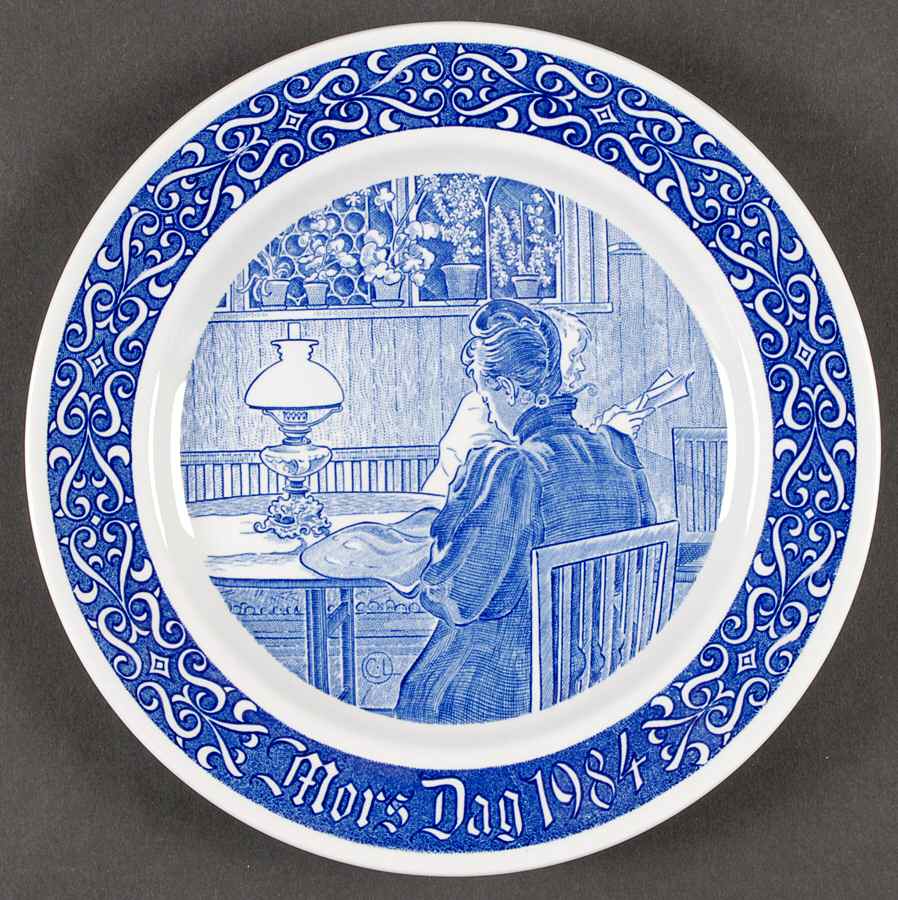 Mother's Day Plate Mother Sewing - Boxed by Rorstrand-1