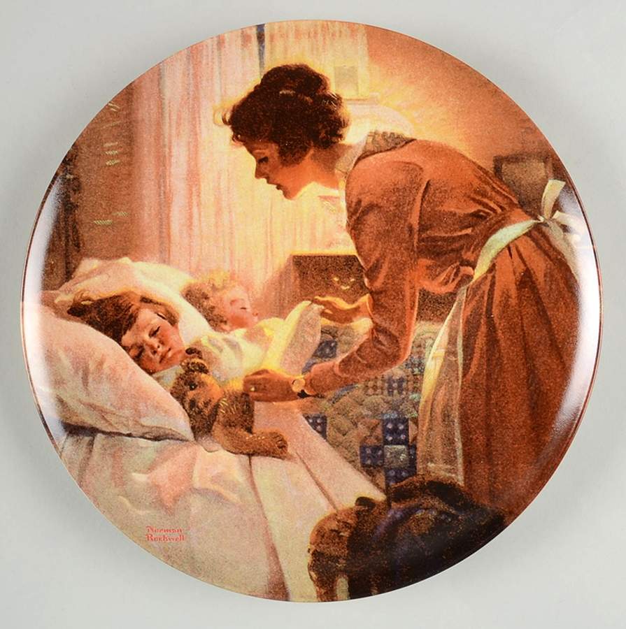 Heritage Collection Mother Tucking Children Into Bed - No Box by Rockwell Society-1