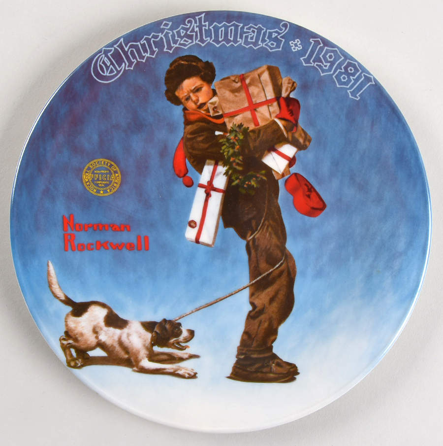 Annual Christmas Plate Wrapped Up In Christmas - Boxed by Rockwell Society-1