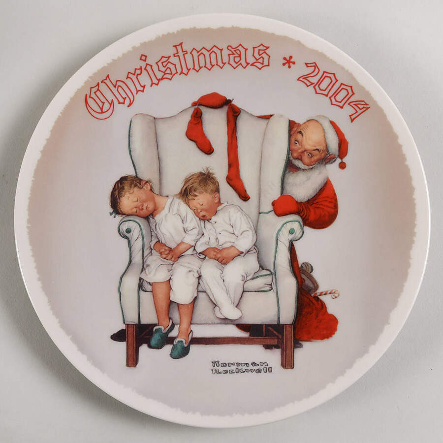 Annual Christmas Plate Tired Of Waiting - No Box by Rockwell Society-1