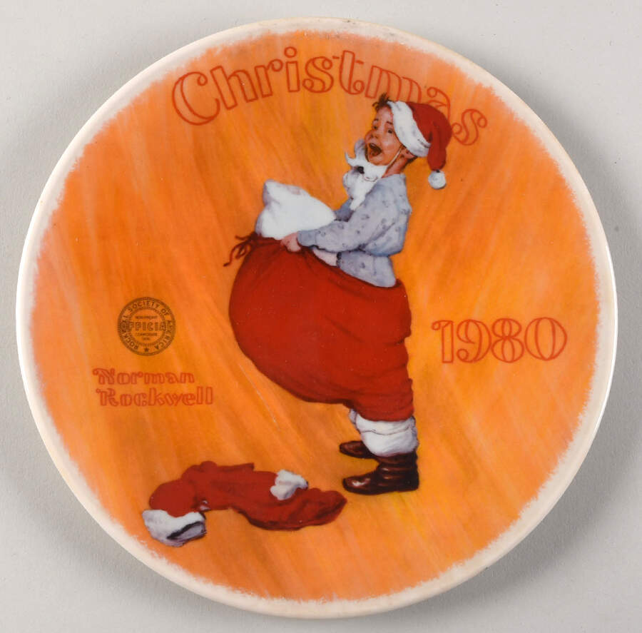 Annual Christmas Plate Scotty Plays Santa - No Box by Rockwell Society-1