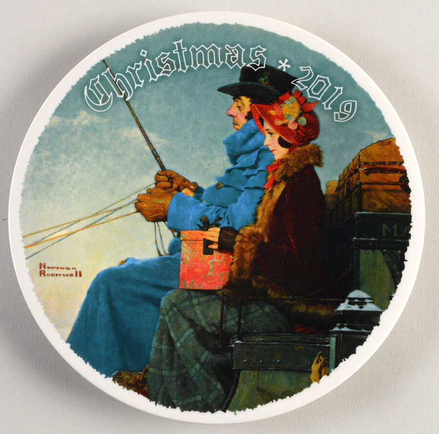 Annual Christmas Plate The Christmas Coach - No Box by Rockwell Society-1