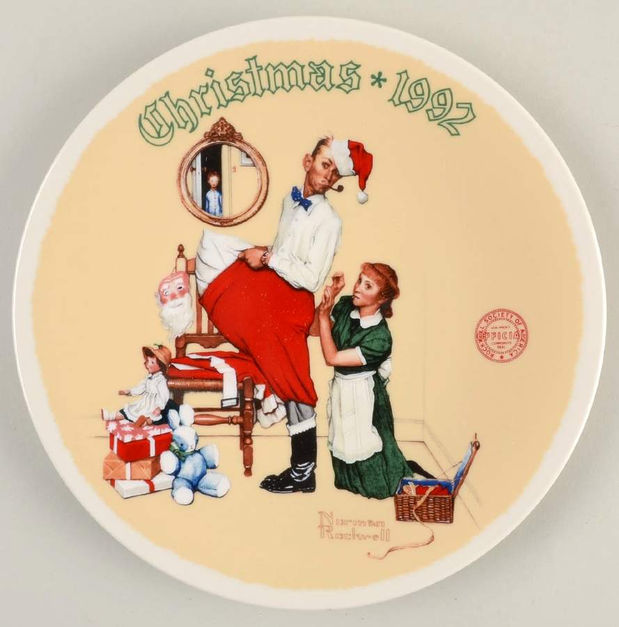 Annual Christmas Plate Christmas Surprise - No Box by Rockwell Society-1