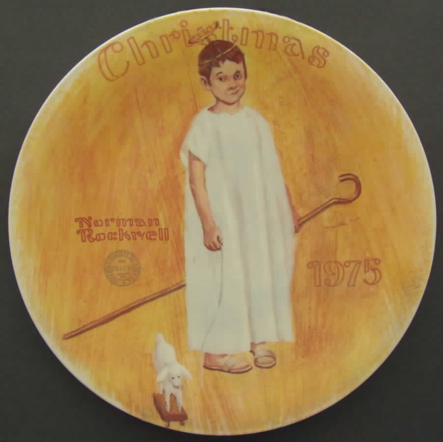 Annual Christmas Plate Angel With A Black Eye - Boxed by Rockwell Society-1