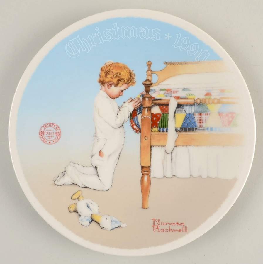 Annual Christmas Plate Christmas Prayer - Boxed by Rockwell Society-1