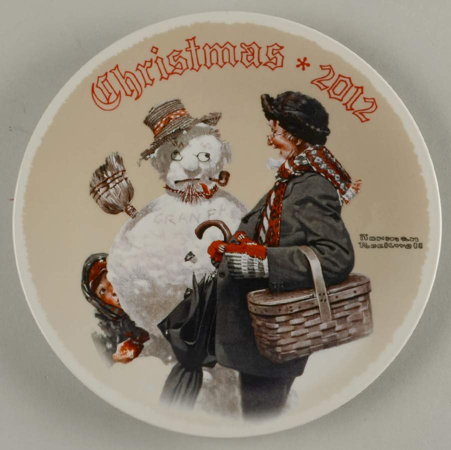 Annual Christmas Plate Surprise Grandpa - No Box by Rockwell Society-1