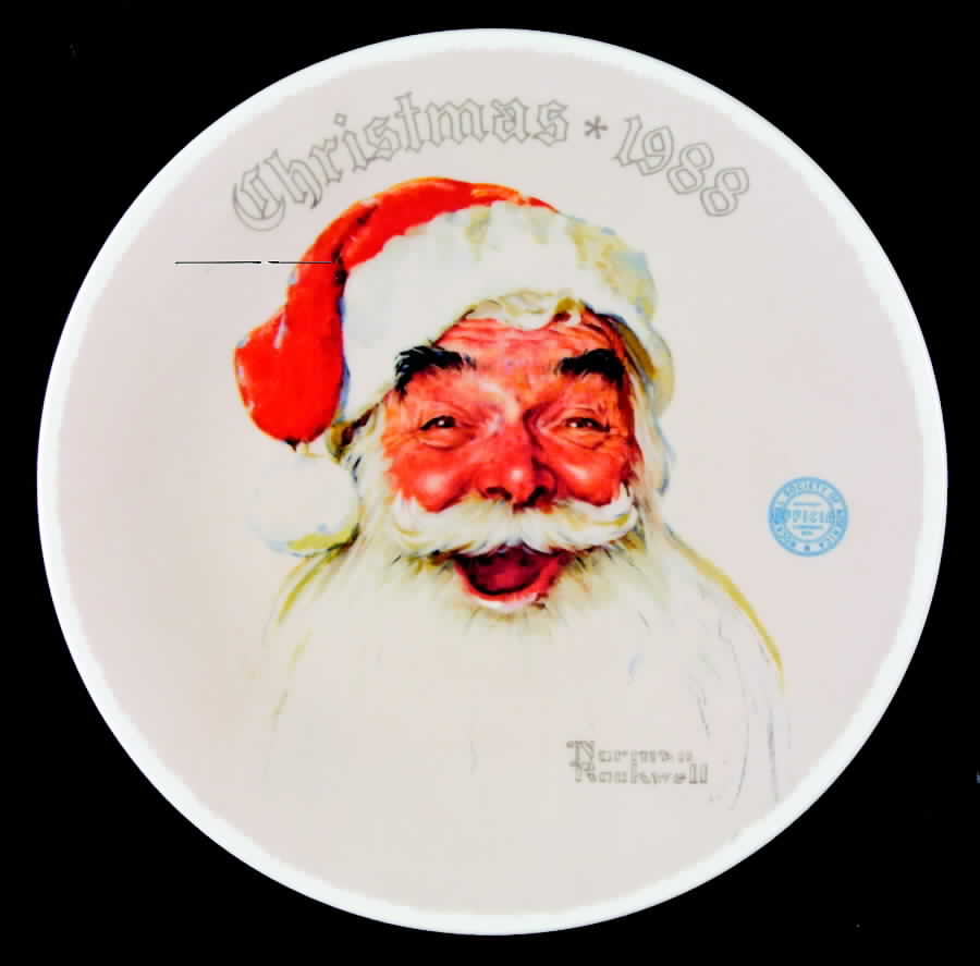 Annual Christmas Plate Santa Claus - Boxed by Rockwell Society-1