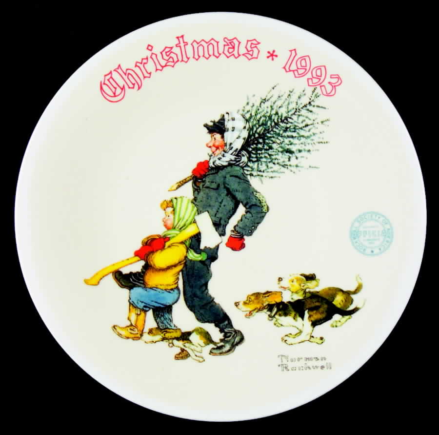 Annual Christmas Plate The Tree Brigade - No Box by Rockwell Society-1