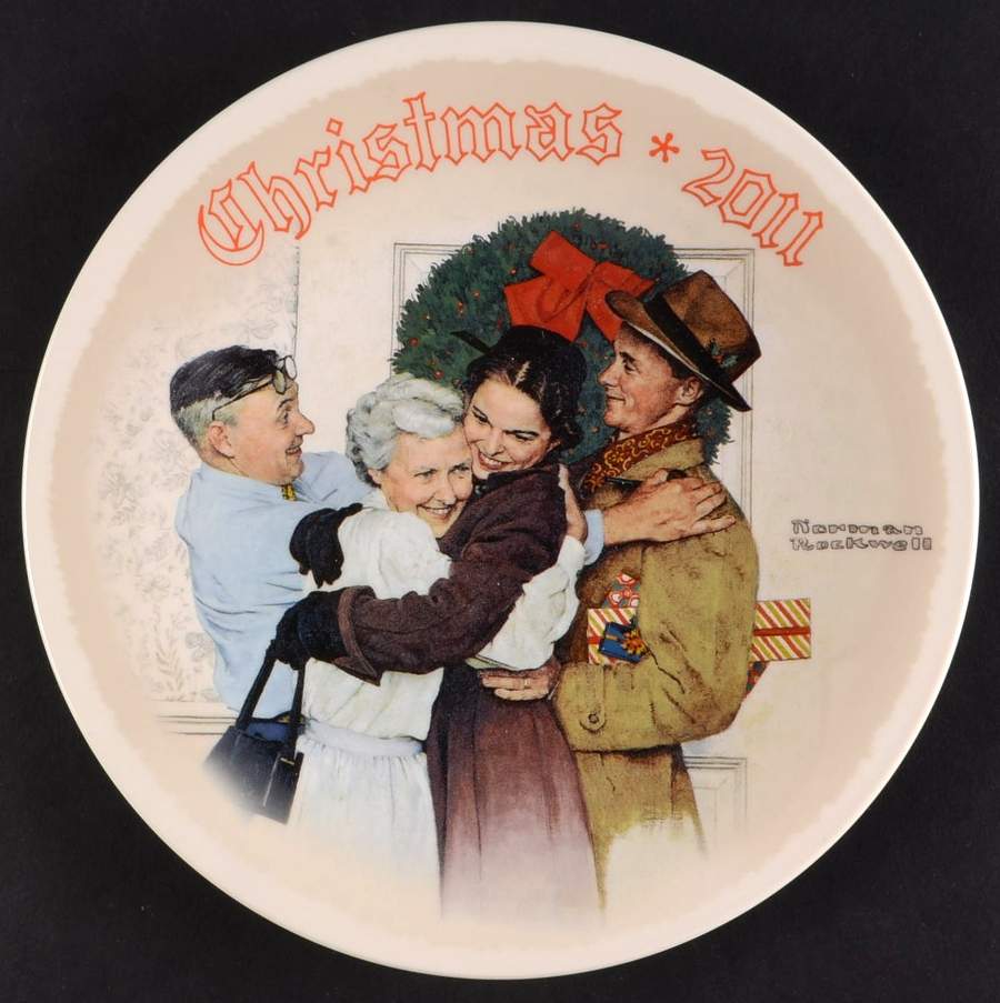 Annual Christmas Plate Home For The Holidays - No Box by Rockwell Society-1