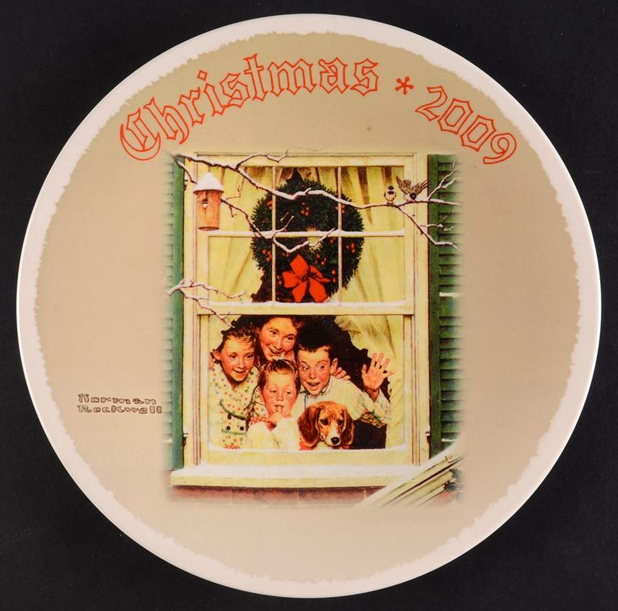 Annual Christmas Plate Oh Boy It's Pop With A New Plymouth - No Box by Rockwell Society-1