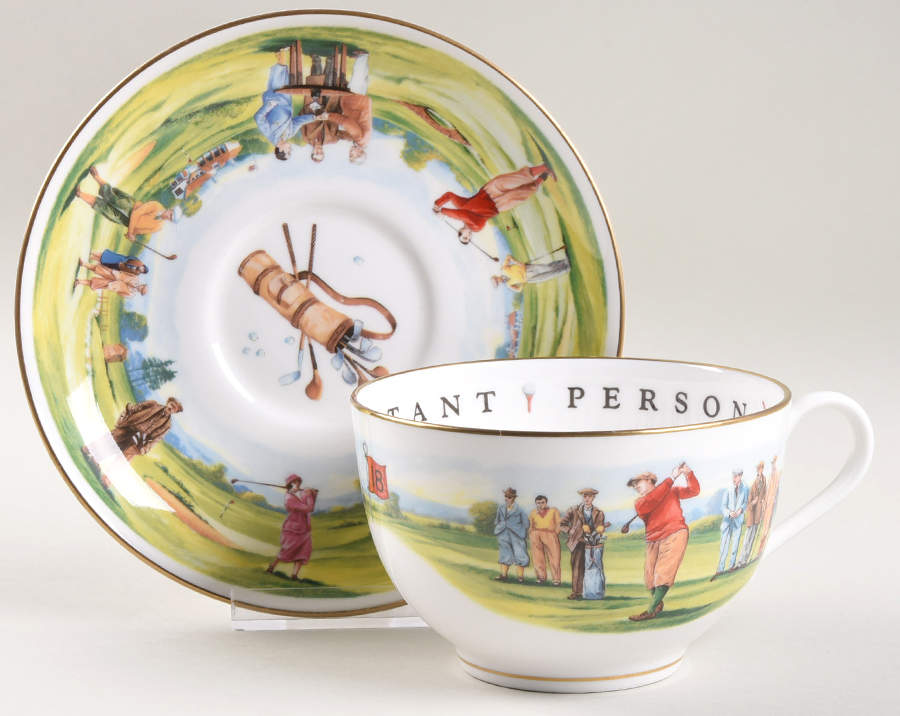 Very Important Person Cup & Saucer Hole In One-Golf-Cup & Saucer - Boxed by Royal Worcester-1