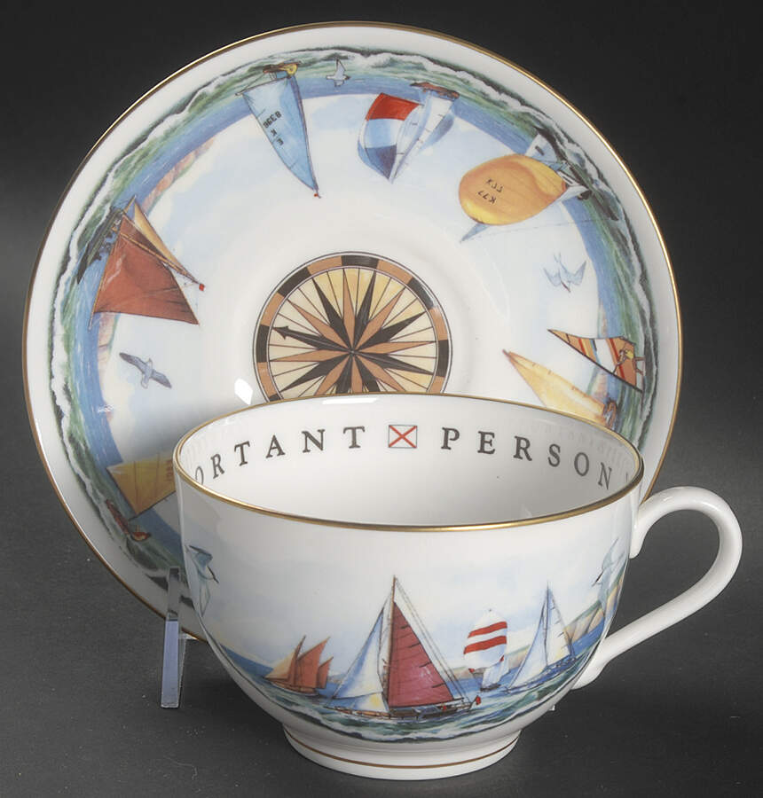 Very Important Person Cup & Saucer Nautical Sailing Cup & Saucer - Boxed by Royal Worcester-1
