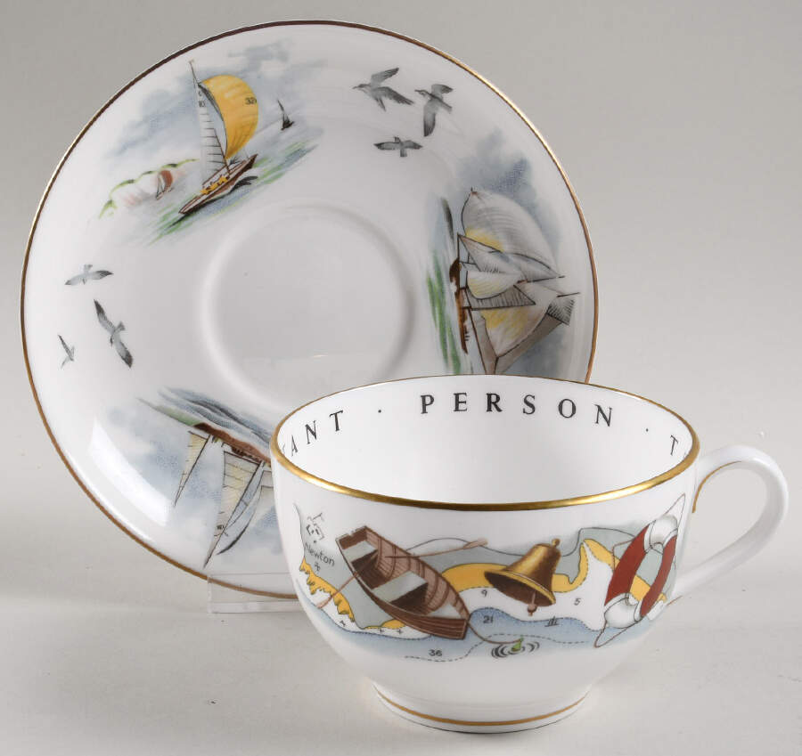Very Important Person Cup & Saucer Boating Cup & Saucer - With Box by Royal Worcester-1