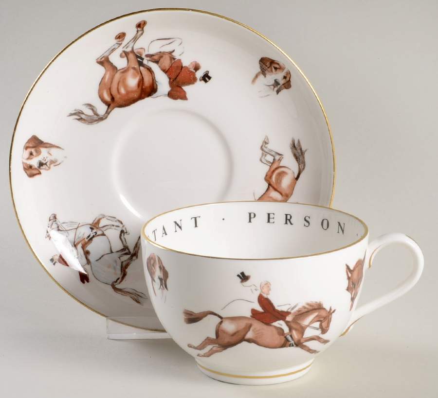 Very Important Person Cup & Saucer Fox Hunt Cup & Saucer - Boxed by Royal Worcester-1